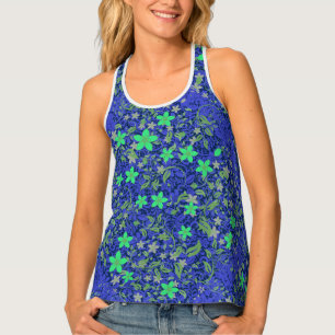 Flowers pattern 08.b Dblue BG Tank Top