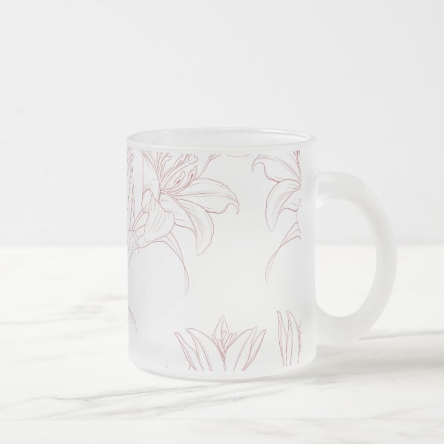Flowers Pattern 10 Frosted Glass Coffee Mug (Right)