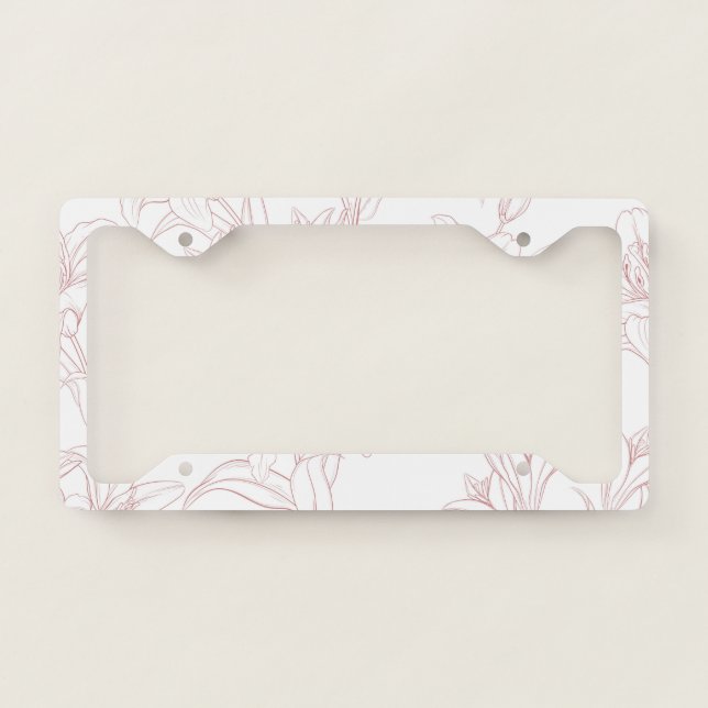 Flowers Pattern 10 License Plate Frame (Front)