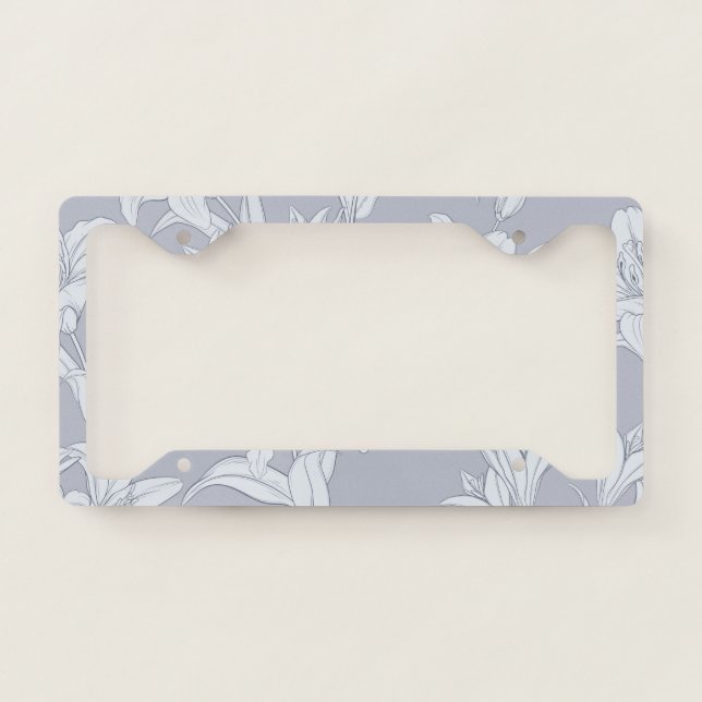 Flowers Pattern 12 License Plate Frame (Front)