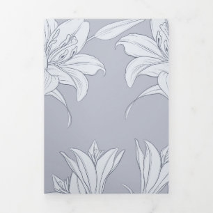 Flowers Pattern 12 Tri-Fold Holiday Card