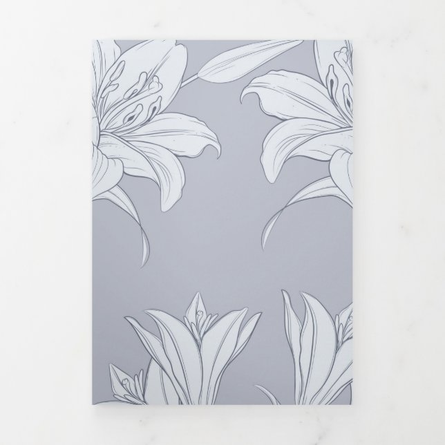Flowers Pattern 12 Tri-Fold Holiday Card (Cover)