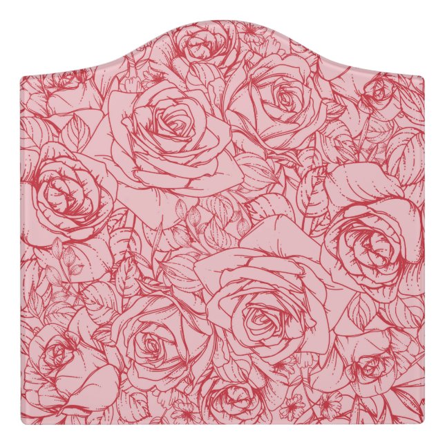 Flowers Pattern 14 Door Sign (Large Crest Front)