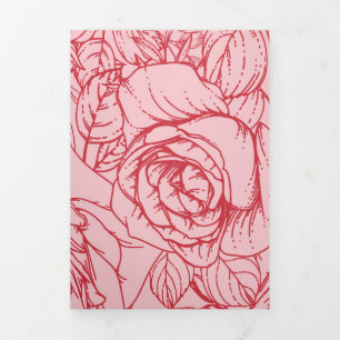 Flowers Pattern 14 Tri-Fold Holiday Card