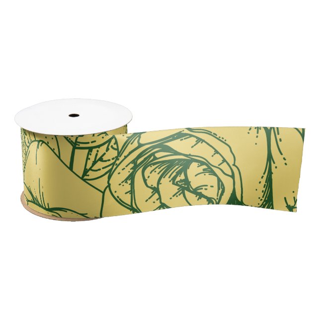 Flowers Pattern 15 Satin Ribbon (Spool)