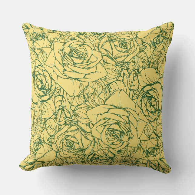 Flowers Pattern 15 Throw Pillow (Front)