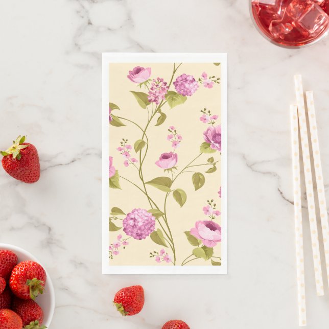 Flowers Pattern 16 Paper Guest Towels (Insitu)