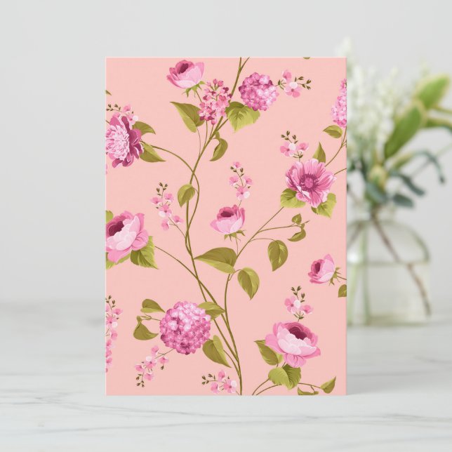 Flowers Pattern 17 Thank You Card (Standing Front)
