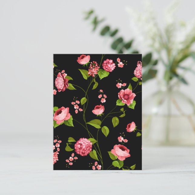Flowers Pattern 18 Holiday Postcard (Standing Front)