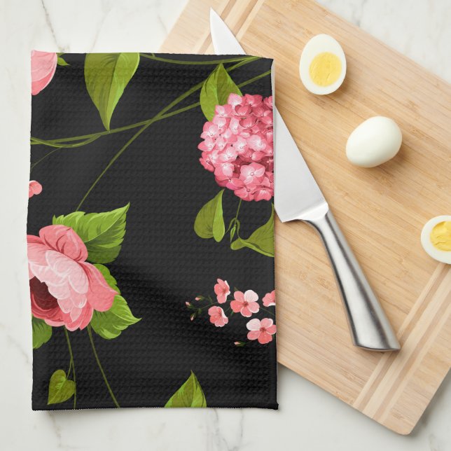 Flowers Pattern 18 Kitchen Towel (Quarter Fold)