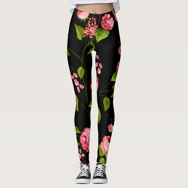 Flowers Pattern 18 Leggings (Front)