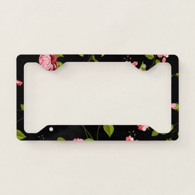 Flowers Pattern 18 License Plate Frame (Front)