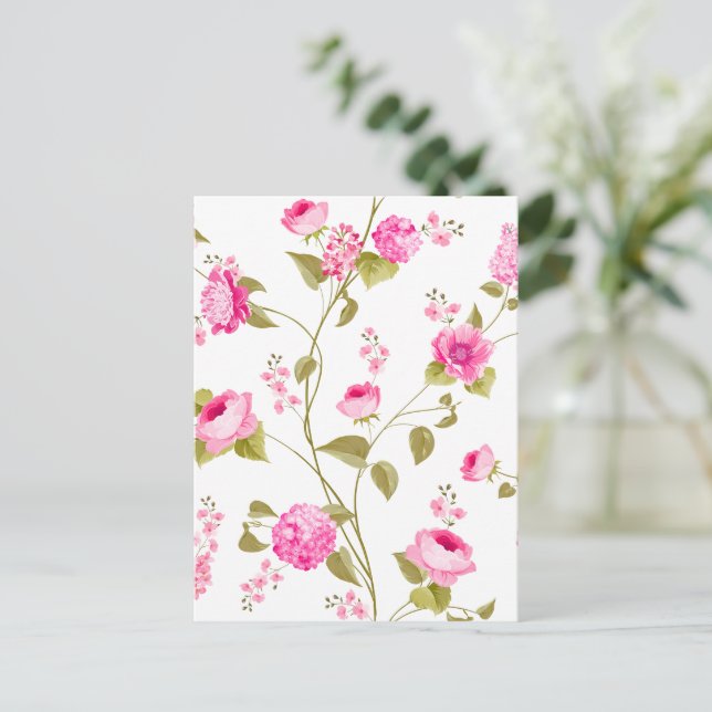 Flowers Pattern 19 Holiday Postcard (Standing Front)