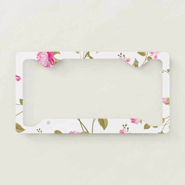 Flowers Pattern 19 License Plate Frame (Front)