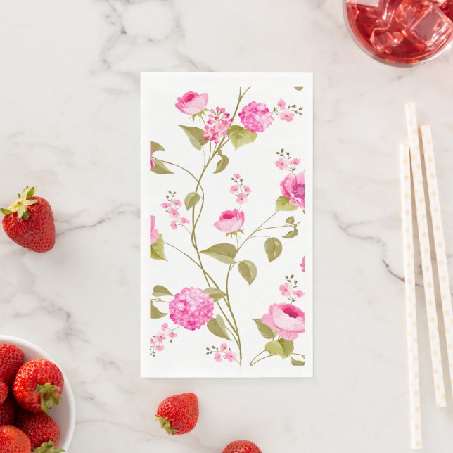 Flowers Pattern 19 Paper Guest Towels (Insitu)