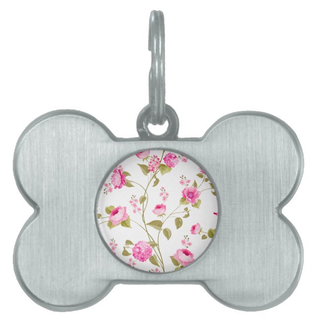 Flowers Pattern 19 Pet ID Tag (Front)