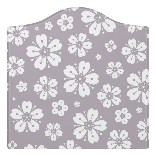Flowers Pattern 2 Door Sign (Large Crest Front)