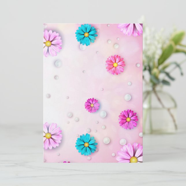 Flowers Pattern 7 Thank You Card (Standing Front)