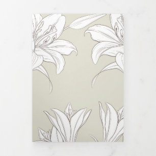 Flowers Pattern 9 Tri-Fold Holiday Card