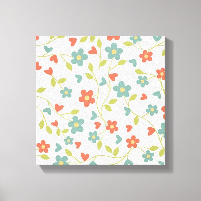 Flowers Pattern Canvas Print (Front)