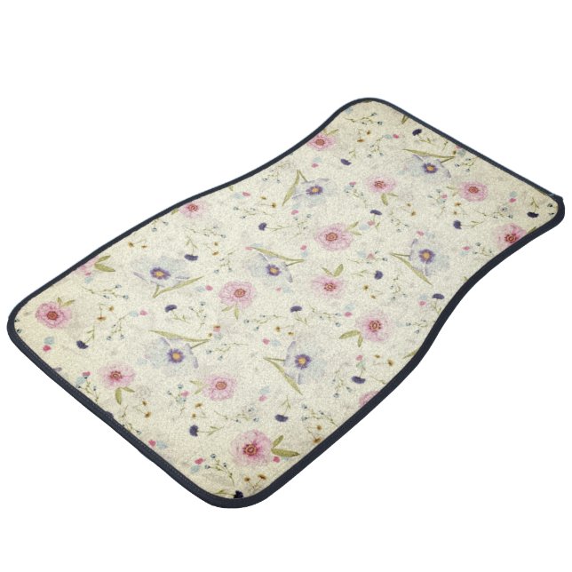 Flowers Pattern Car Floor Mat (Angled)