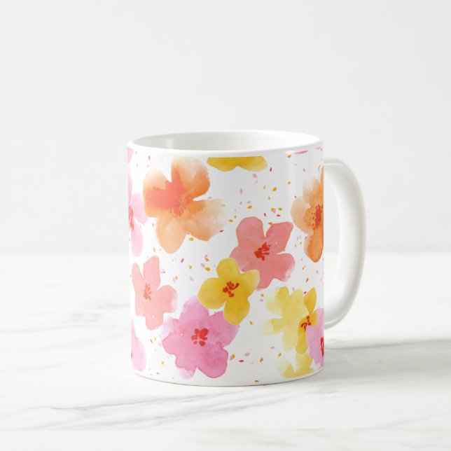 flowers pattern coffee mug (Front Right)