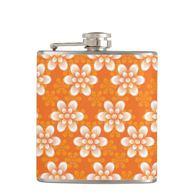 Flowers Pattern Hip Flask (Front)