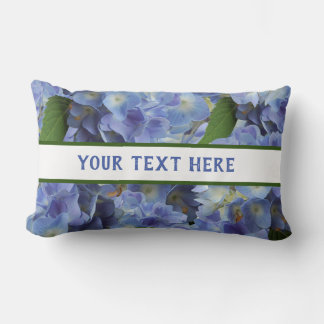 flowers pattern in blue lumbar pillow