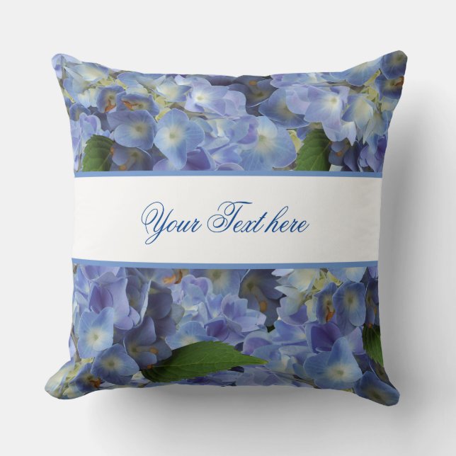 flowers pattern in blue throw pillow (Front)