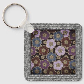 Flowers Pattern In Multi-colors Keychain by LeFlange at Zazzle