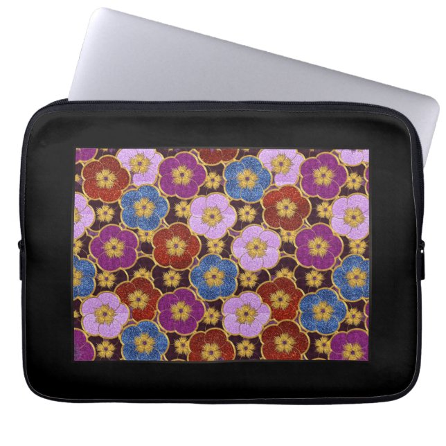 Flowers Pattern In Multi-Colors  Laptop Sleeve (Front)