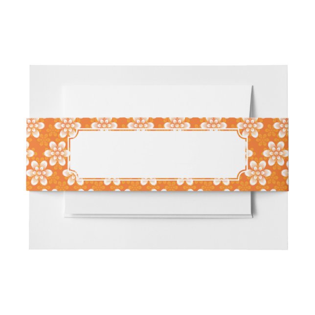 Flowers Pattern Invitation Belly Band (Front Example)