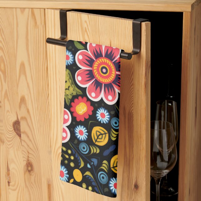 Flowers Pattern Kitchen Towel (Thirds Fold)