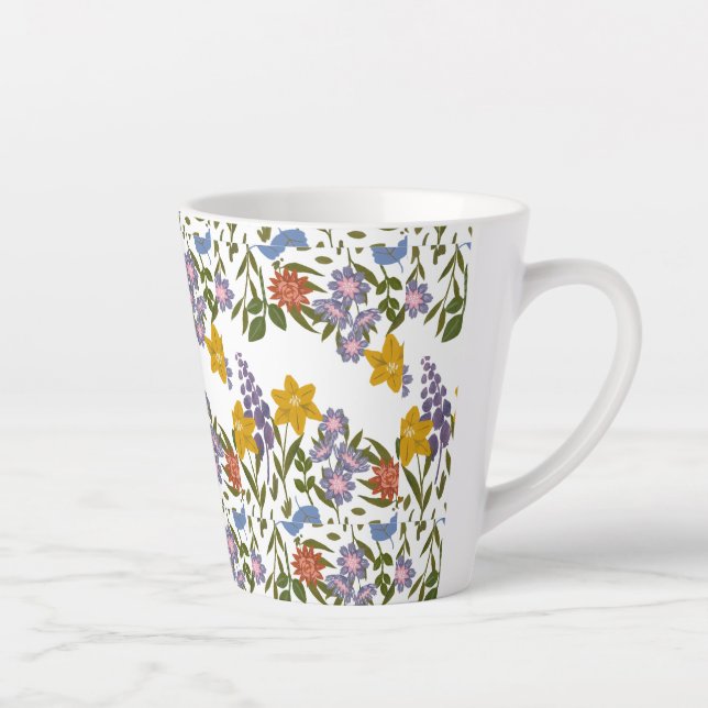 Flowers Pattern Latte Mug (Right)