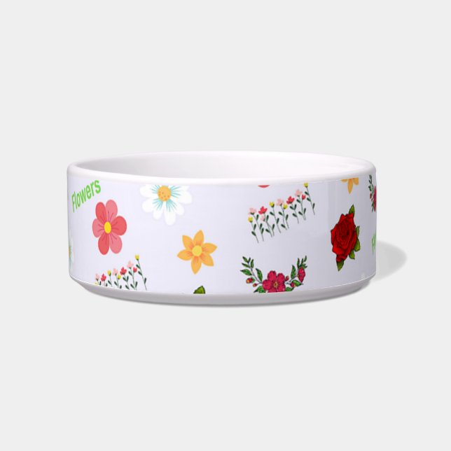 Flowers pattern on gray bowl (Front)