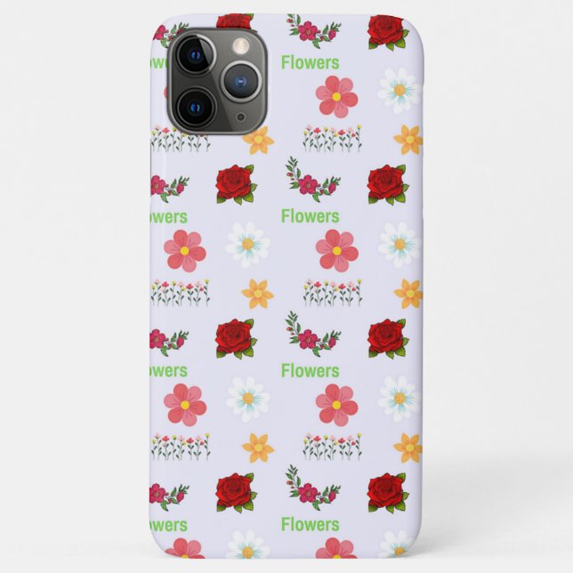 Flowers pattern on gray Case-Mate iPhone case (Back)