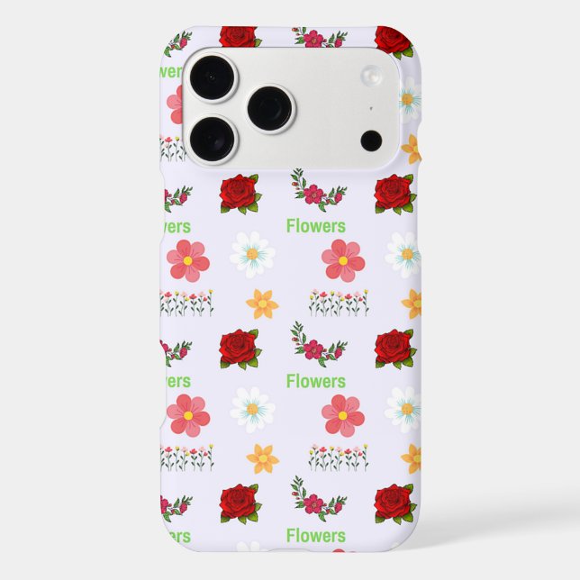 Flowers pattern on gray iphone case (Back)