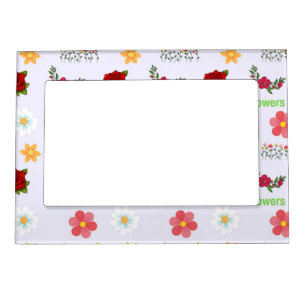 Flowers pattern on gray magnetic frame