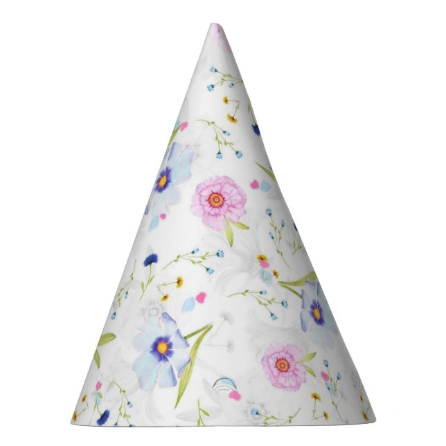 Flowers Pattern Paper Party Hat (Right)