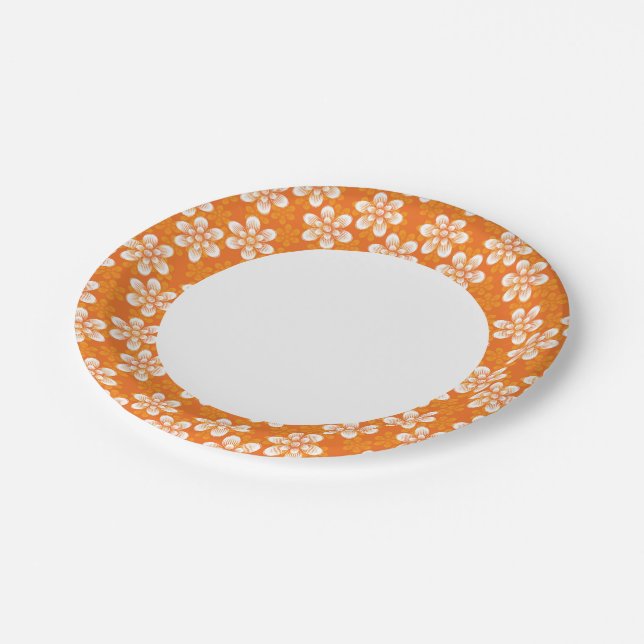 Flowers Pattern Paper Plates (Angled)