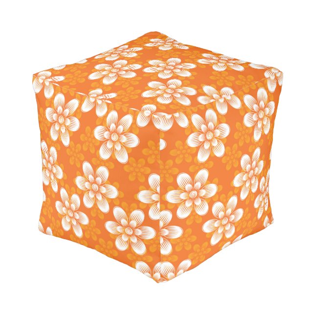 Flowers Pattern Pouf (Angled Front)