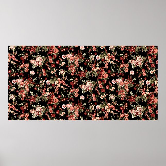 Flowers pattern. Seamless floral background.  Poster (Front)