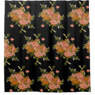FLOWERS PATTERN SHOWER CURTAIN