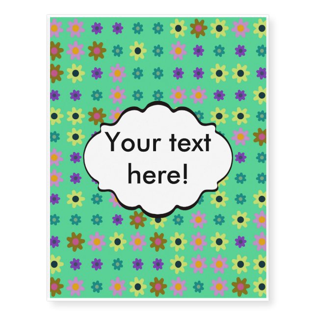 Flowers pattern temporary tattoos (Front)