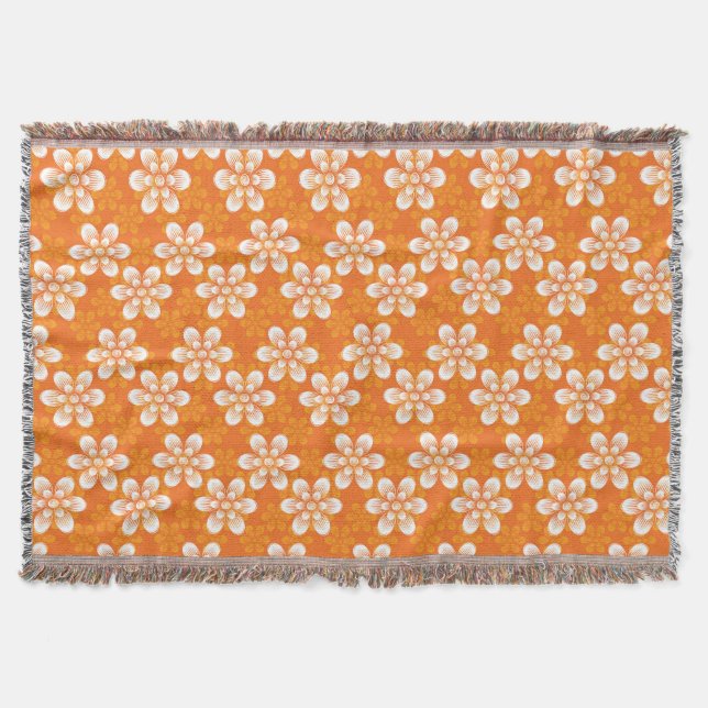 Flowers Pattern Throw Blanket (Front)
