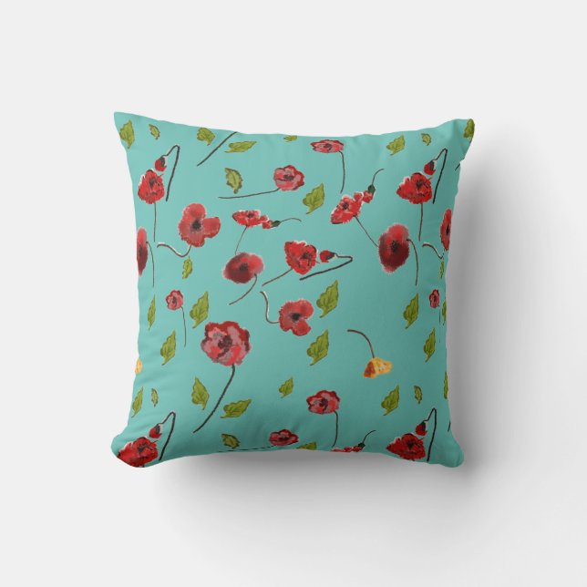 flowers pattern throw pillow (Front)