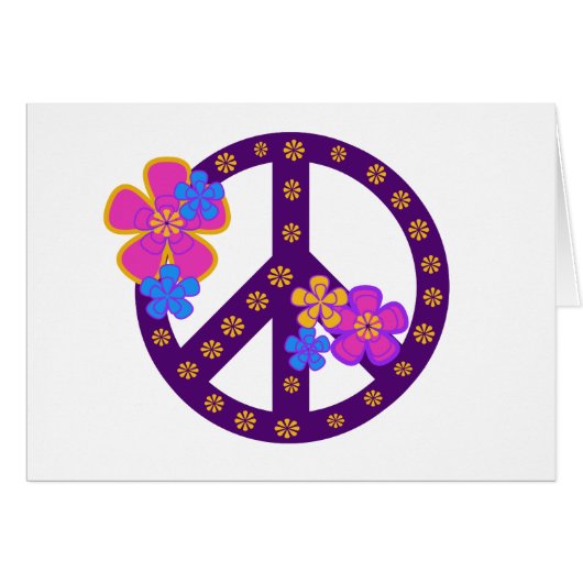 Flowers Peace Symbol Cards (Front Horizontal)