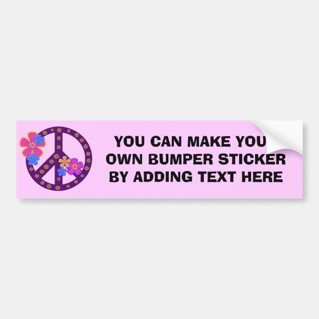 Flowers Peace Symbol T-shirts and Gifts Bumper Sticker (Front)