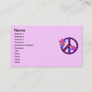 Flowers Peace Symbol T-shirts and Gifts Business Card