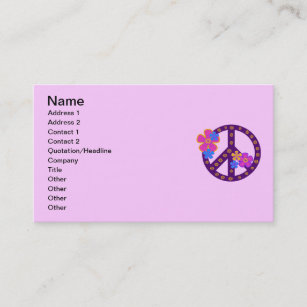 Flowers Peace Symbol T-shirts and Gifts Business Card